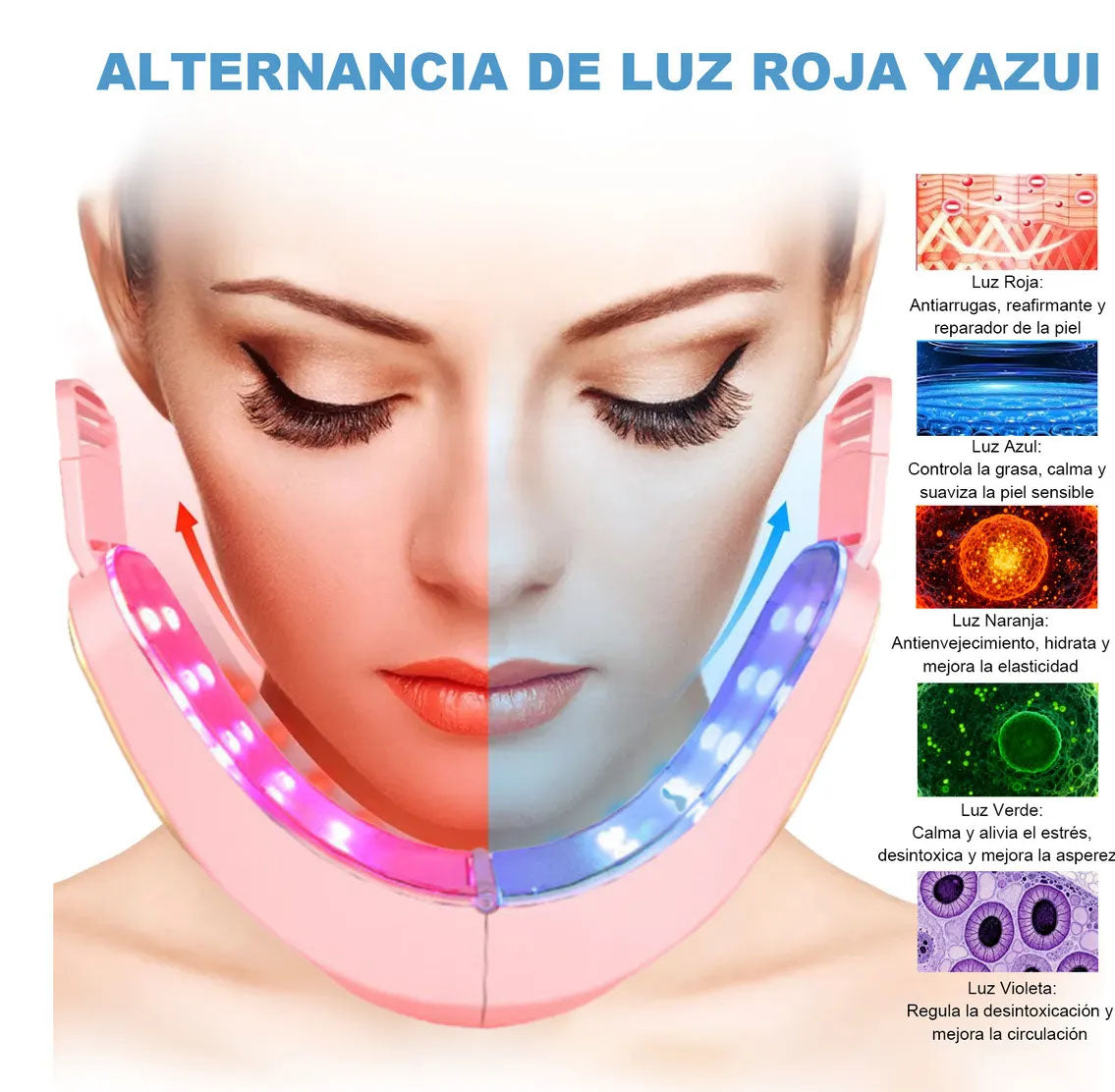 Masajeador/reductor papada Facial Lifting V-LineLED